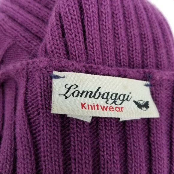 Lombaggi Knitwear Women's Purple Angora Polymide/Acrylic Midi Knit Dress Size S - Picture 9 of 10